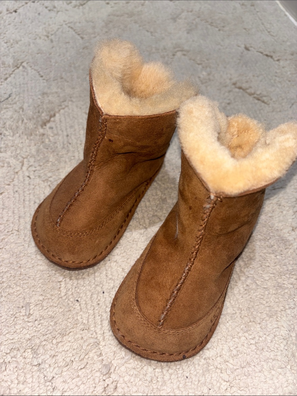 UGG Baby Suede Booties in Chestnut